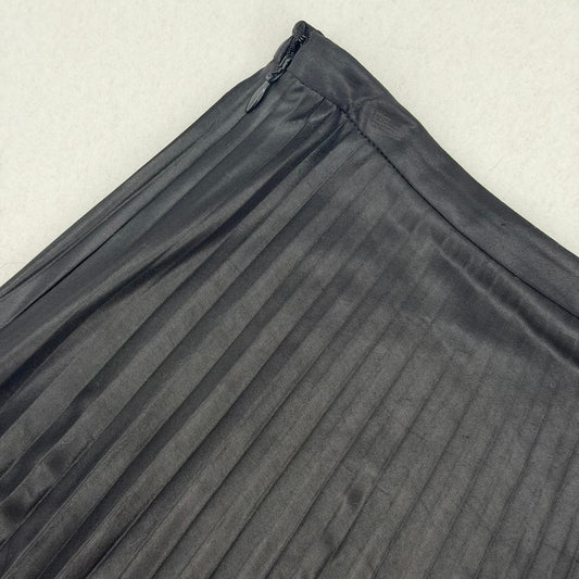 Lauren Ralph Lauren Black Accordion Pleated A-Lined Side Zip Midi Skirt 12P