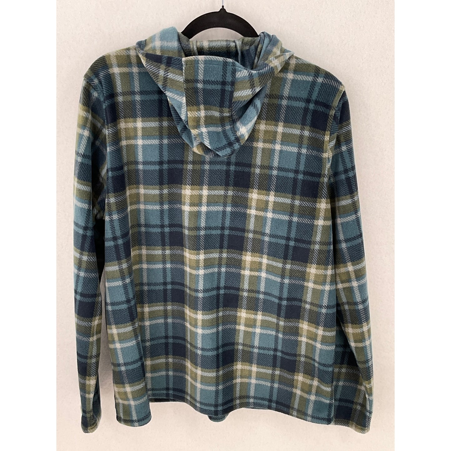 O'Neill Blue Plaid Quarter Zip Hoodie w/ Front Pockets, Men's L