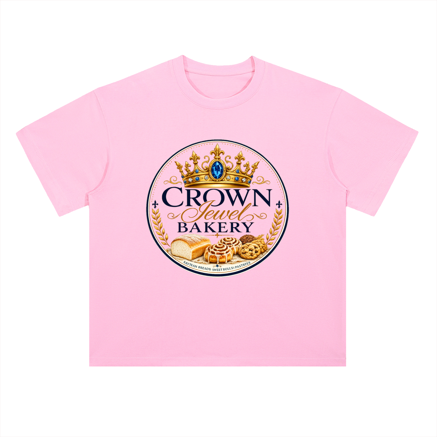 Crown Jewel Bakery (No Background )Heavyweight Drop Shoulder Cotton T-Shirt
