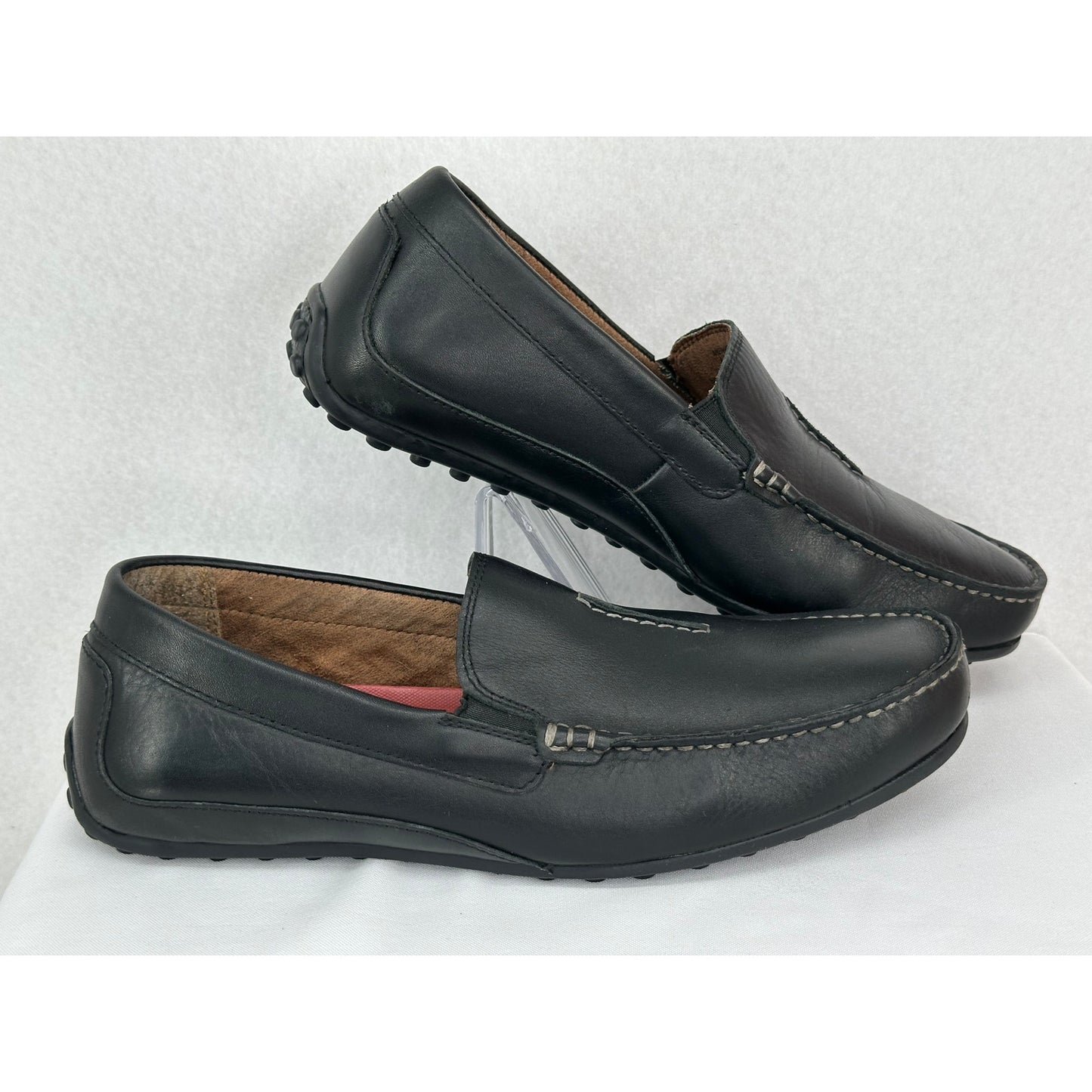 Florsheim Throttle Driver Leather Round Moc Toe Rubber Sole Loafers 10.5M