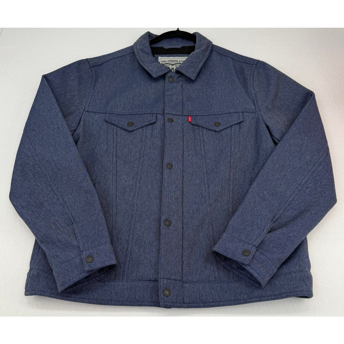 Levi's Blue Soft Shell Classic Trucker Jacket Water Resistant Fleece Lined L