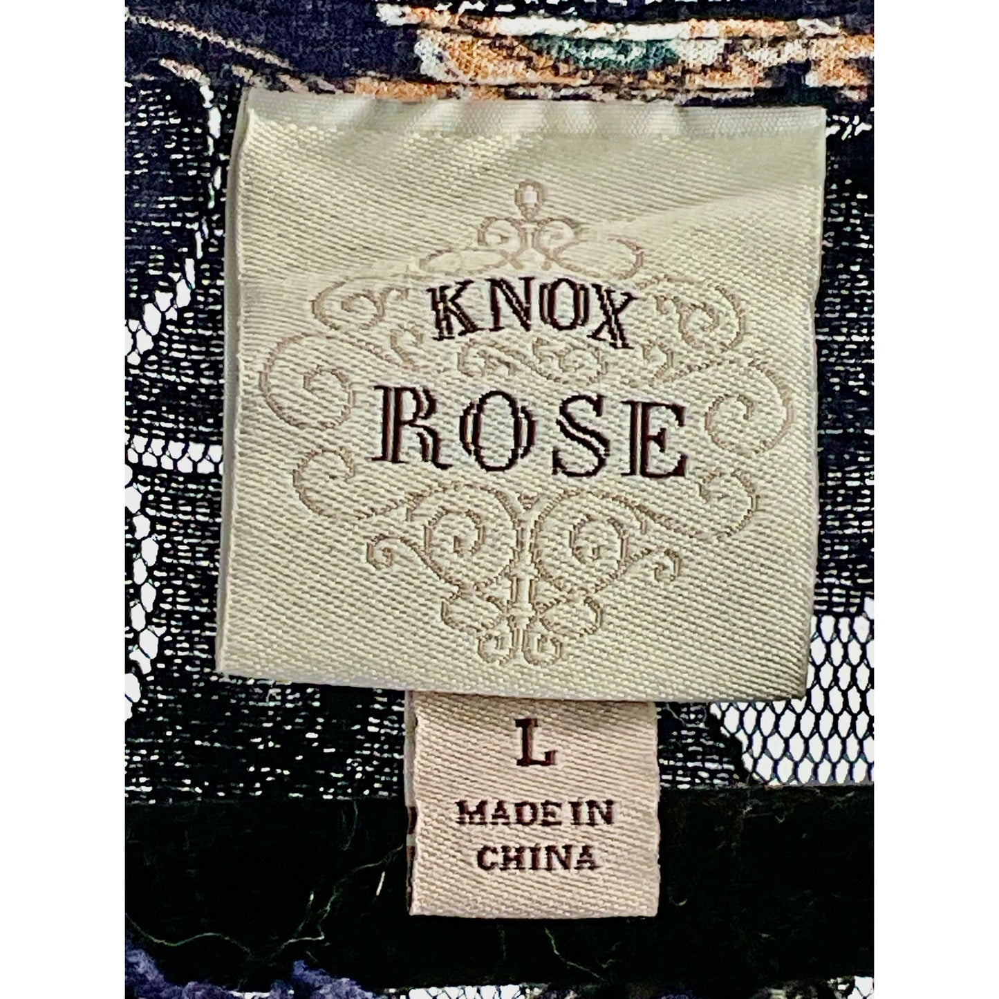 Knox Rose Navy Floral Print Sleeveless Summer Coastal Beach Vacation Tank Top L