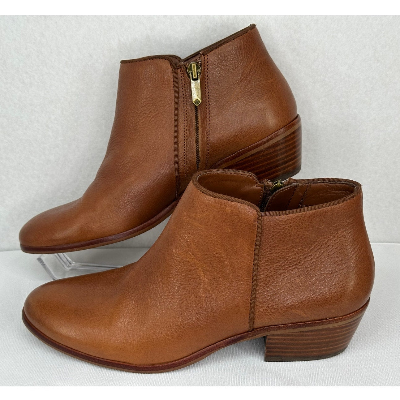 Sam Edelman Brown Leather Petty Low Ankle Boots 7M