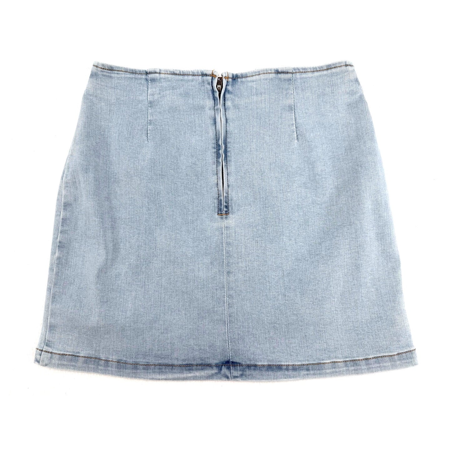 Wild Fable Light Wash Blue Stretch Denim Jean Mini Skirt  6