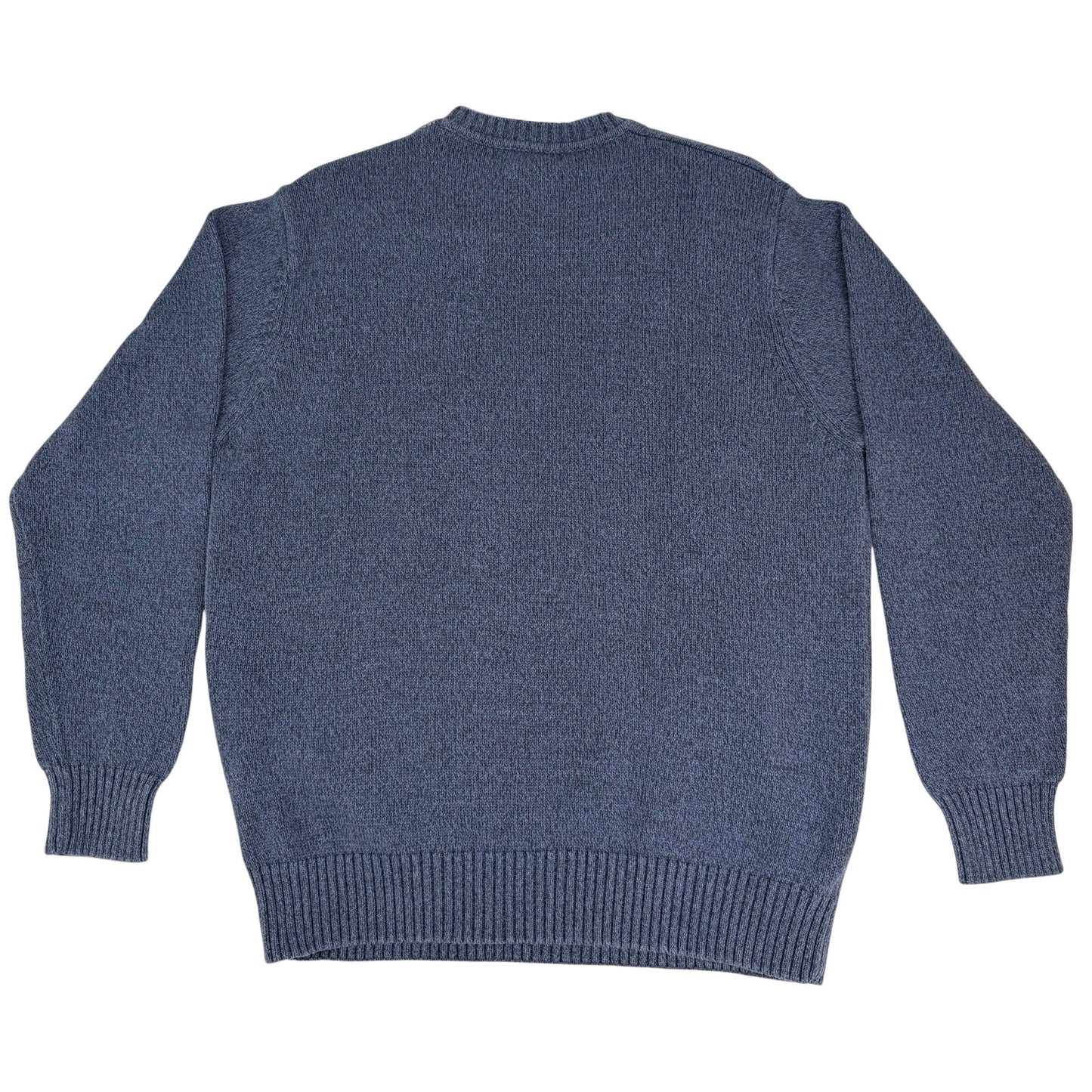 Geoffrey Beene Blue Argyle Ivy League Preppy Diamond-Cross Cotton Sweater L