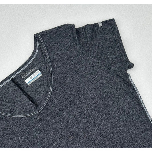 Columbia Willow Beach Omni -Wick Gray Short Sleeve T-Shirt Top Dark Gray M