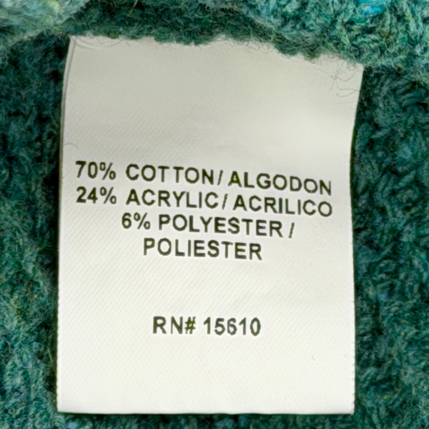 Geoffrey Beene Green Waffle Weave Fishermen Grampacore Sweater L