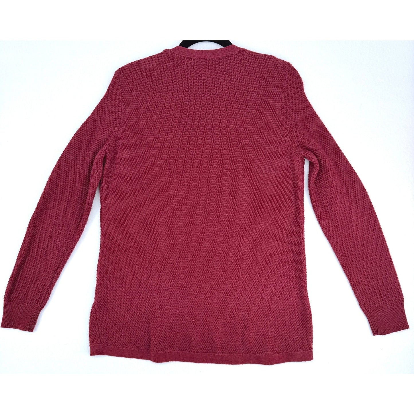 Madewell Waffle Knit Tulip Hem Long Sleeve Burgundy Sweater M
