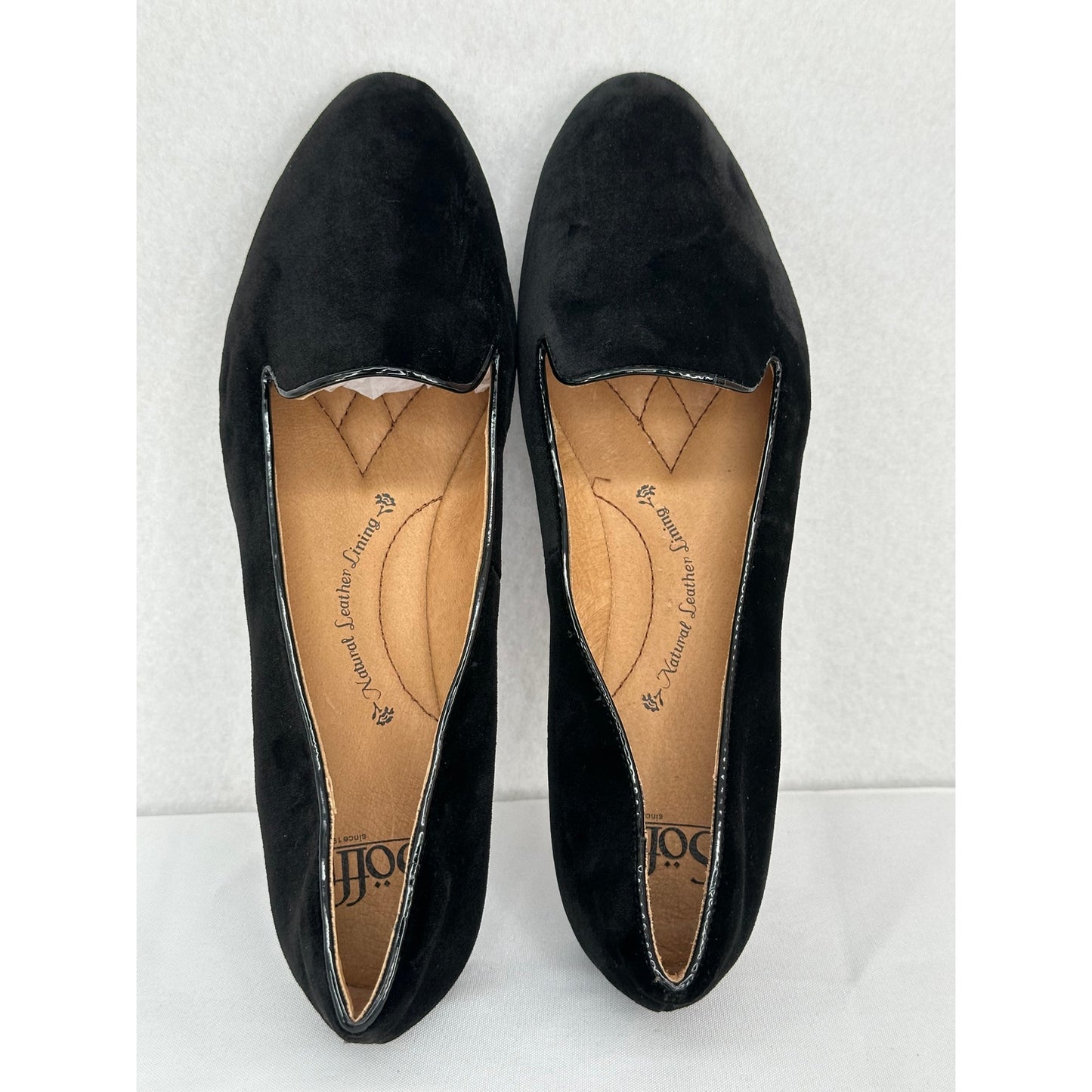 Sofft Beldon Black Velvet Slip On Almond Toe Loafers 1101331 NWT 10M