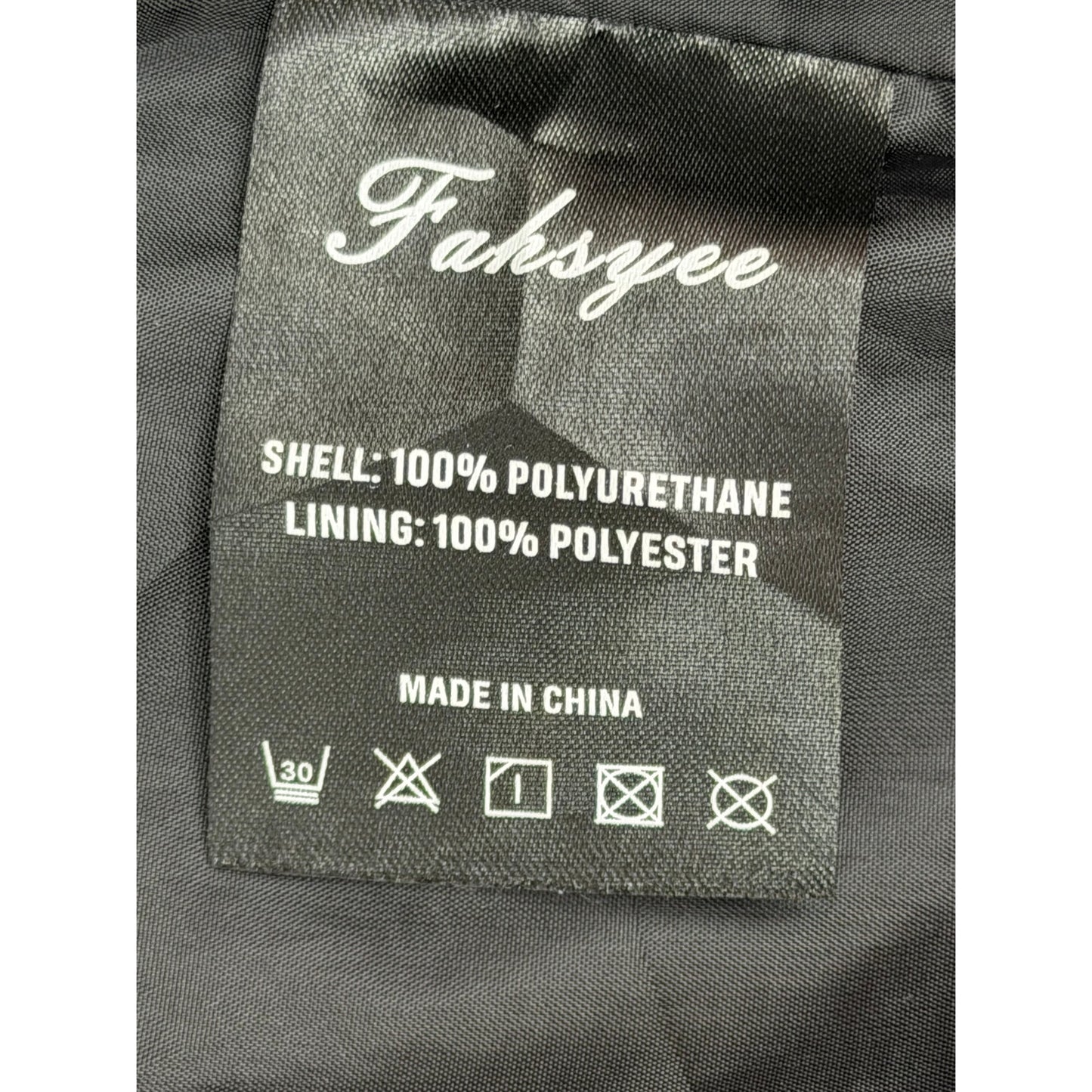 Fahsyee Black Vegan Leather Moto Biker Jacket Roses and Till Death L