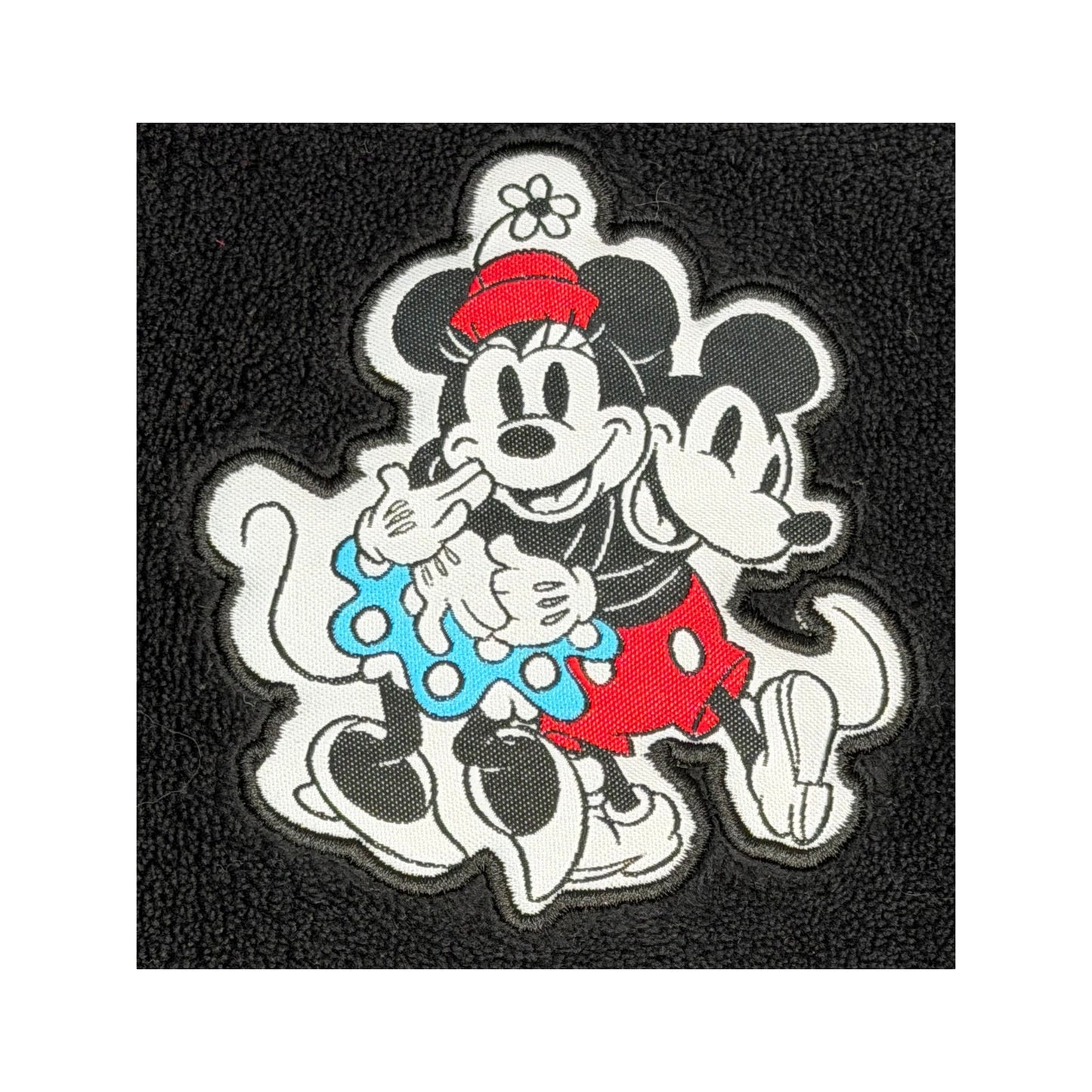 Disney Mickey and Minnie Mouse Black Full Zip Fleece Jacket Soft Pockets L