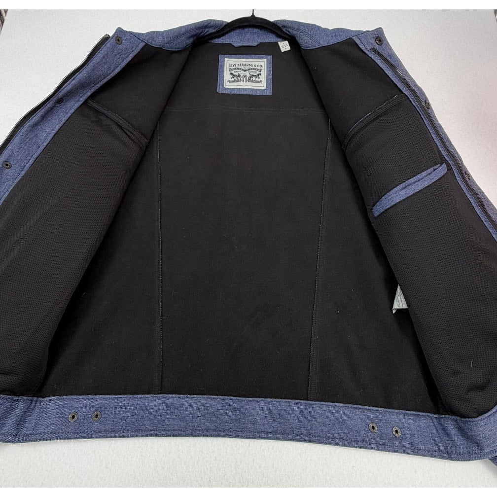 Levi's Blue Soft Shell Classic Trucker Jacket Water Resistant Fleece Lined L
