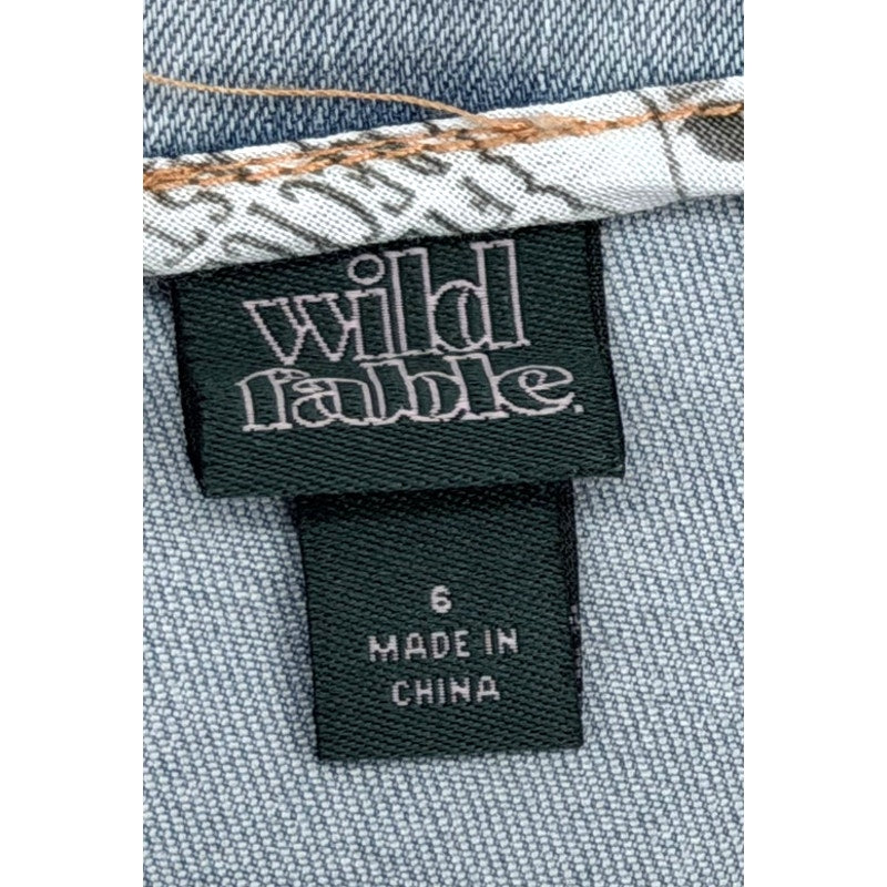Wild Fable Light Wash Blue Stretch Denim Jean Mini Skirt  6