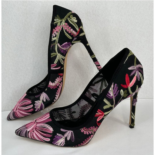 Mix No. 6 Dignity Floral Mesh Fabric Embroidered Pumps Party Dressy Wedding 9.5