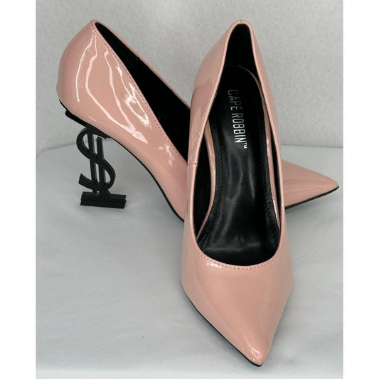 Cape Robbin Goddess Patent Leather Pink Pumps Dollar Sign Heels 6M