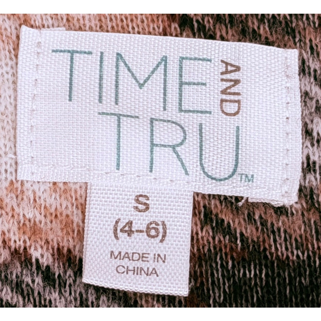 Time and Tru Brown Black Cream Oversized Thick Plaid Shacket Jacket  S (4-6)