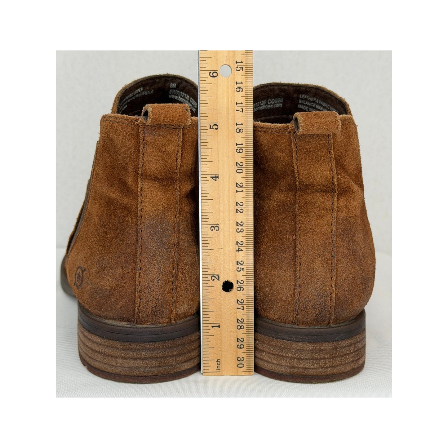 Born Laney Rust Tobacco Distressed Suede Leather Chelsea Ankle Boots 8M