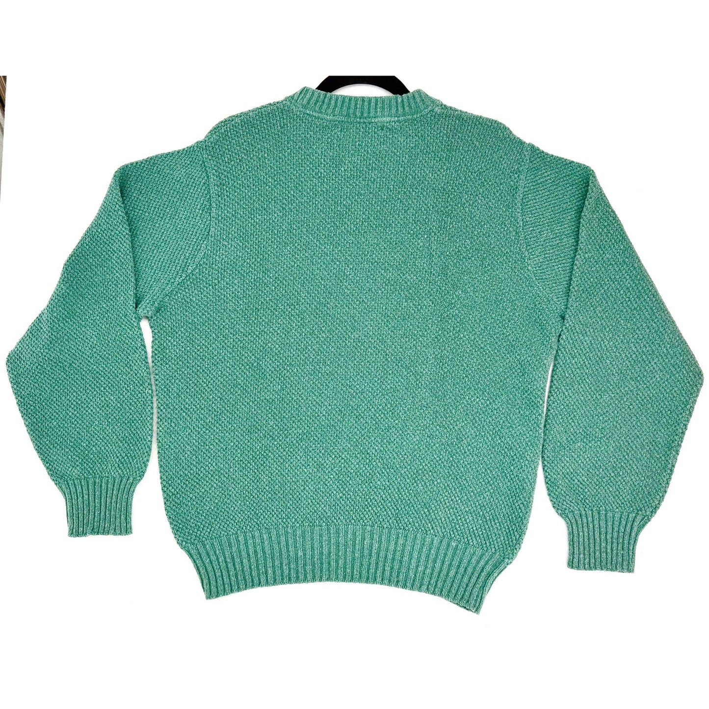 Geoffrey Beene Green Waffle Weave Fishermen Grampacore Sweater L