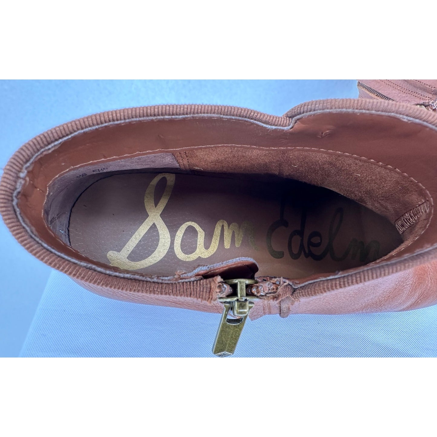 Sam Edelman Brown Leather Petty Low Ankle Boots 7M