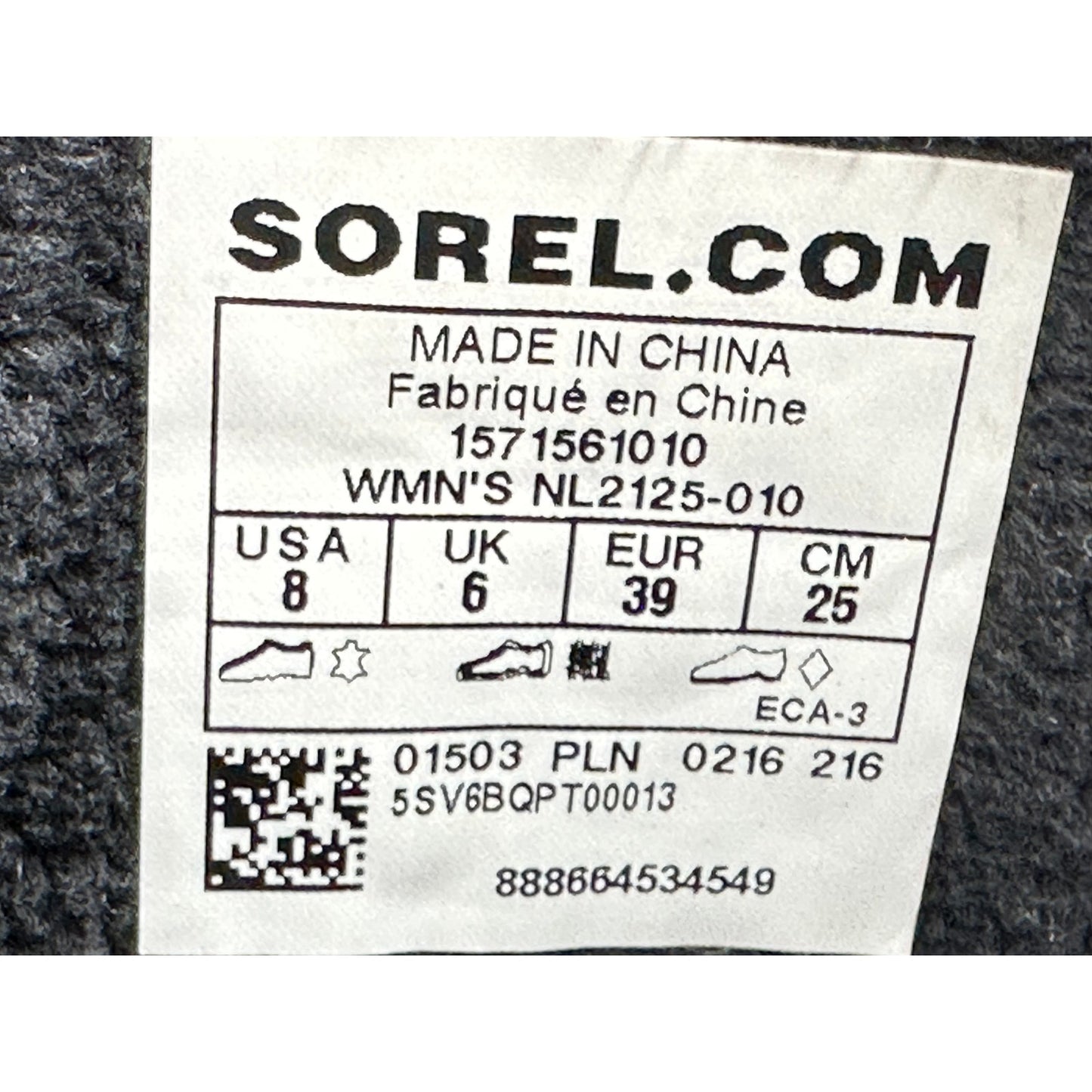 Sorel Winter Fancy Lace II Black Waterproof Boots NL2125-010 Size 8