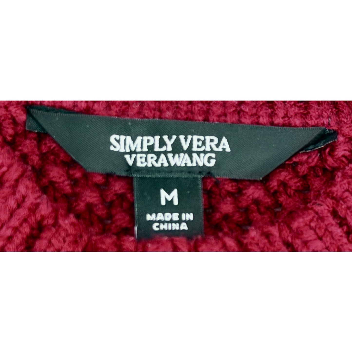 Simply Vera Vera Wang Burgundy Cable Knit Design Sweater M