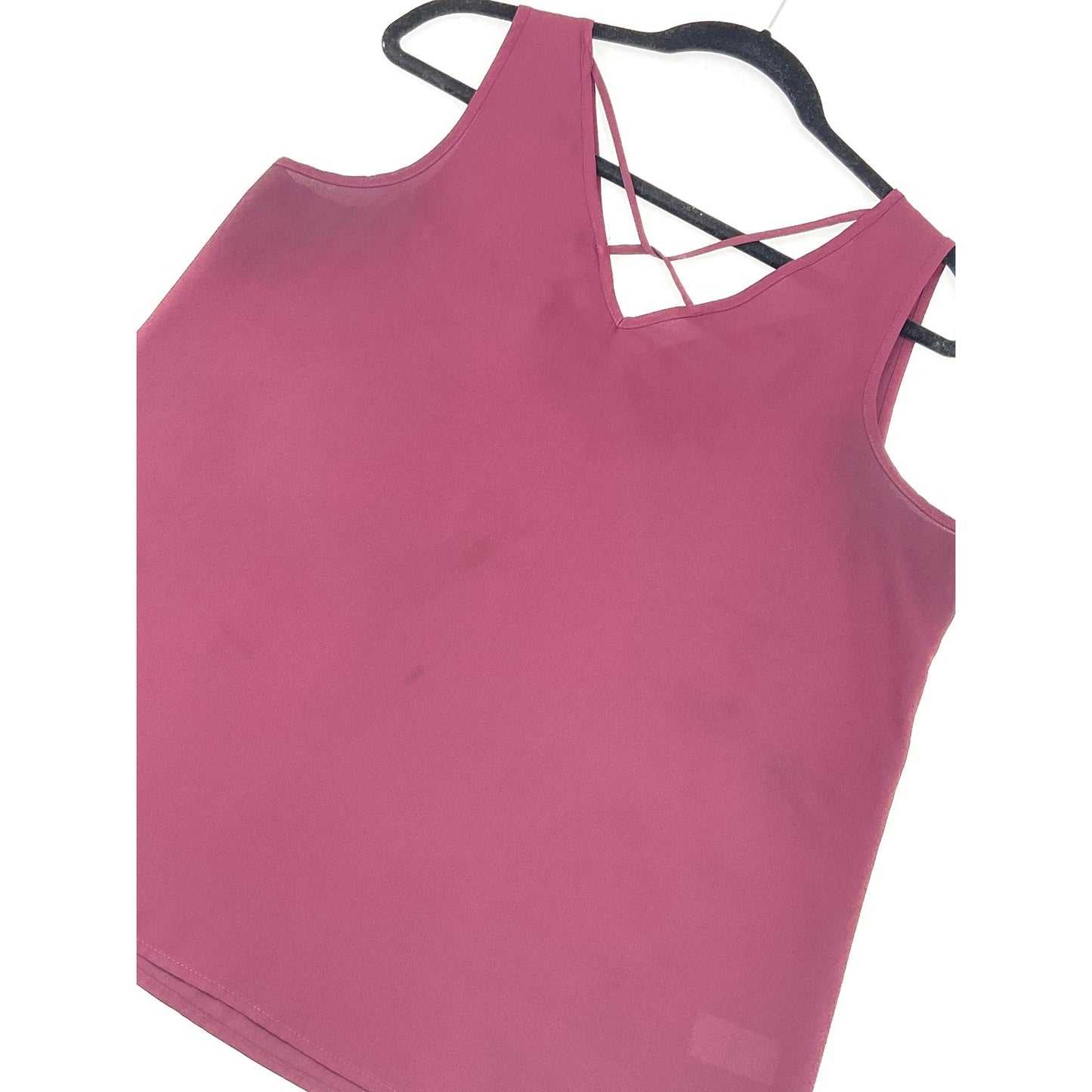 Maurices Burgundy V Neck Front Tank Top Office Party Summer  L