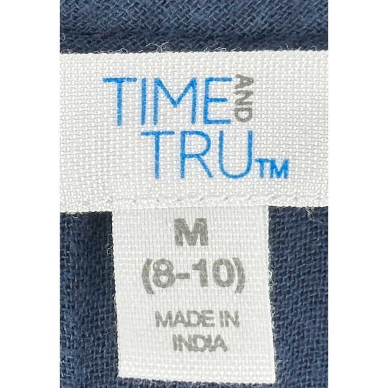 Time and Tru Blue Gauze Tiered Dress M (8-10)