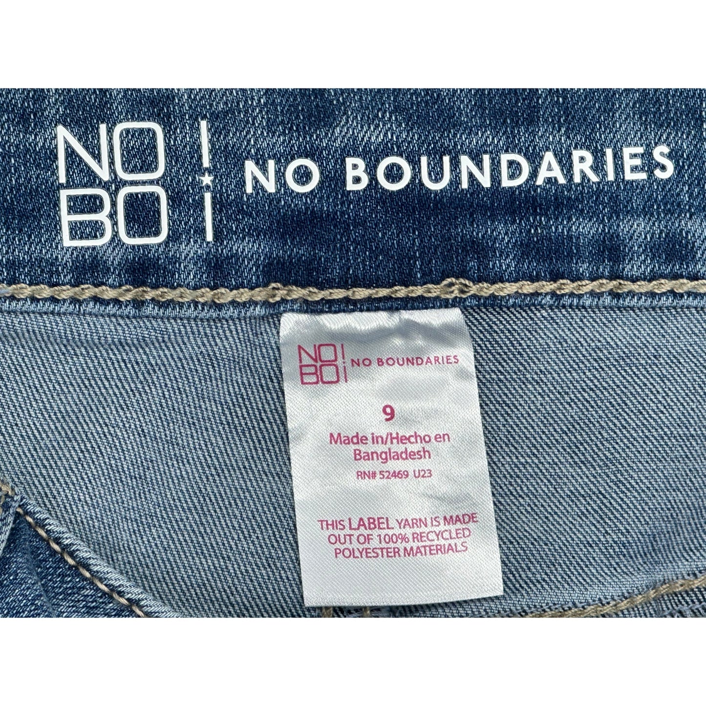 No Boundries Shorts Mid Rise Flower Print Frayed Hem Stretch Size 9 NWOT