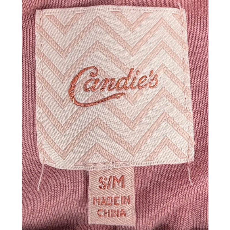 Candies Mauve Rose Gold Pink Faux Fuzzy Furry Shag  Full Zip Jacket Coat S/M