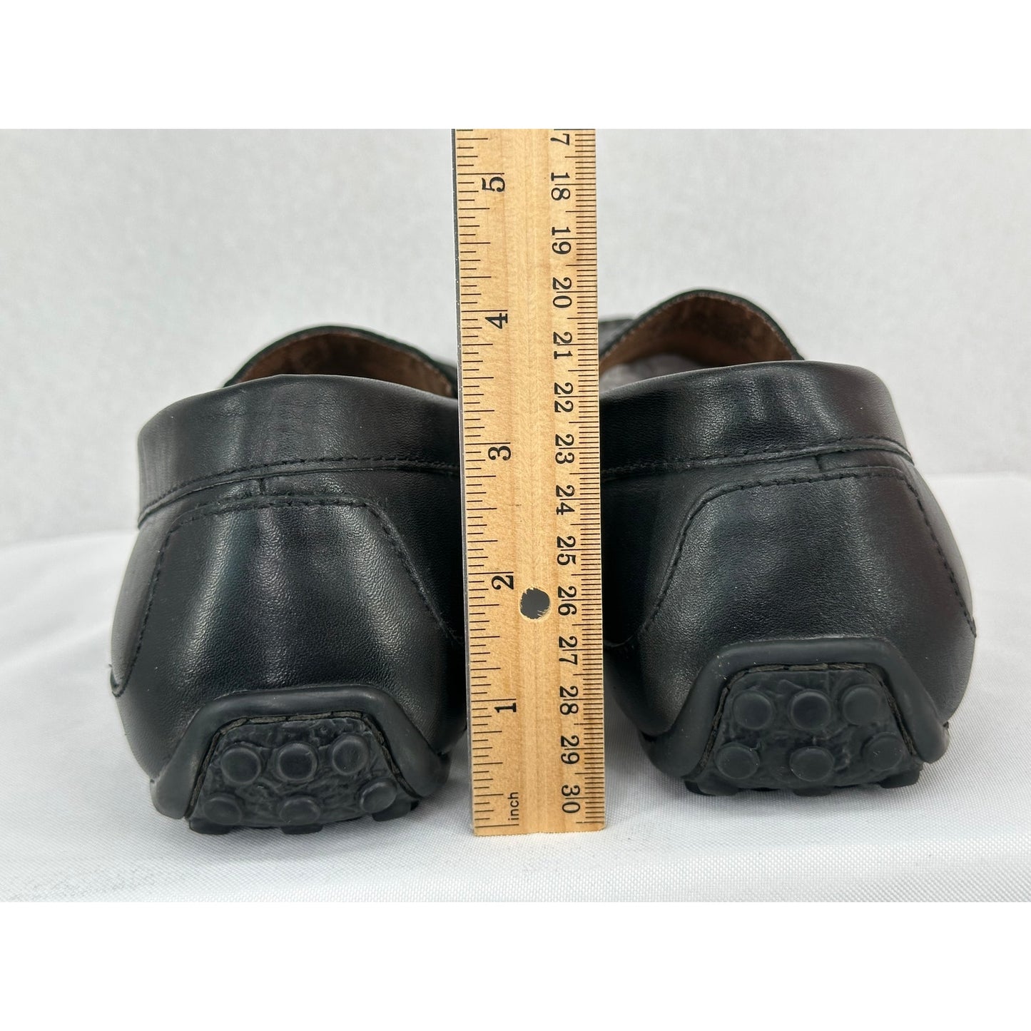Florsheim Throttle Driver Leather Round Moc Toe Rubber Sole Loafers 10.5M