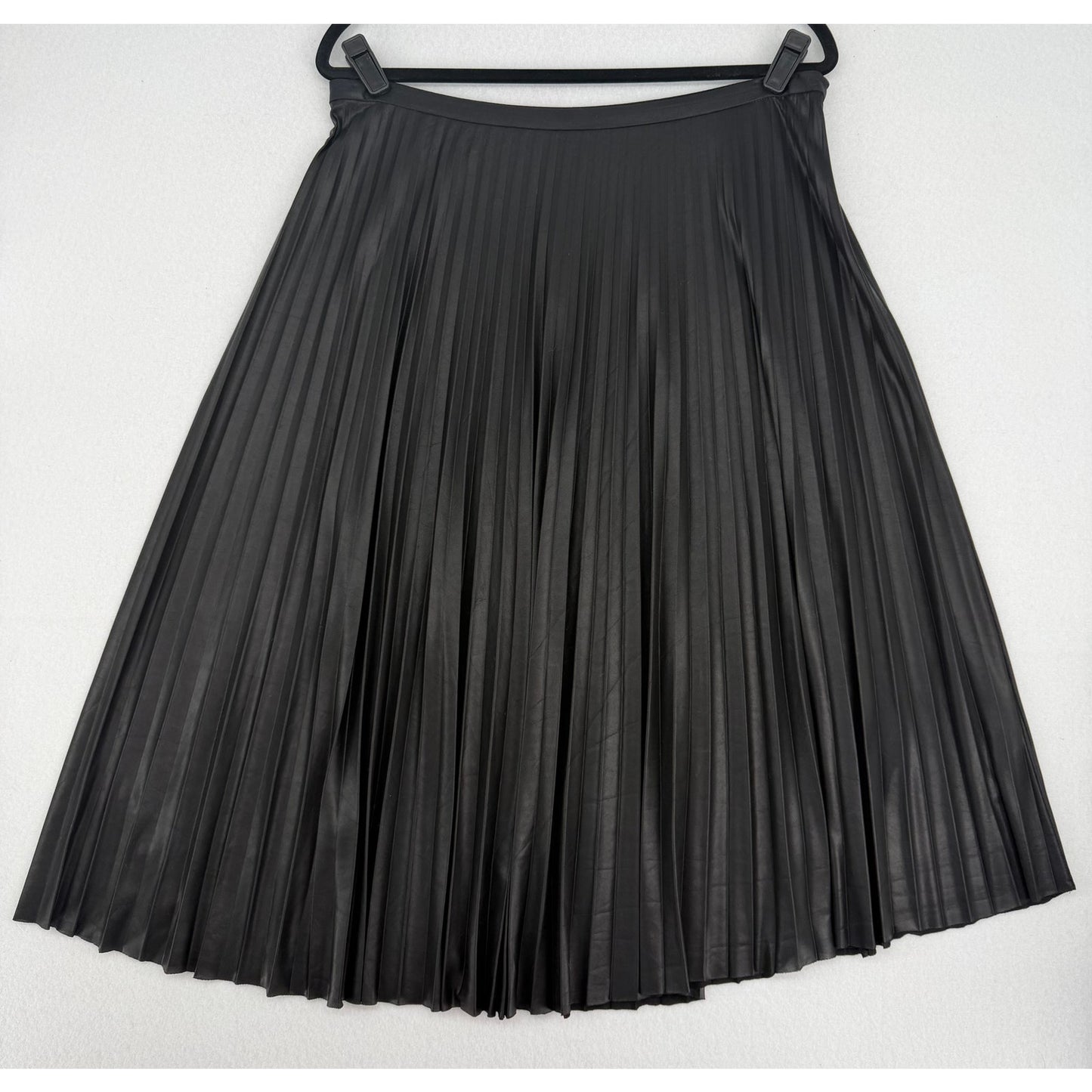 Lauren Ralph Lauren Black Accordion Pleated A-Lined Side Zip Midi Skirt 12P