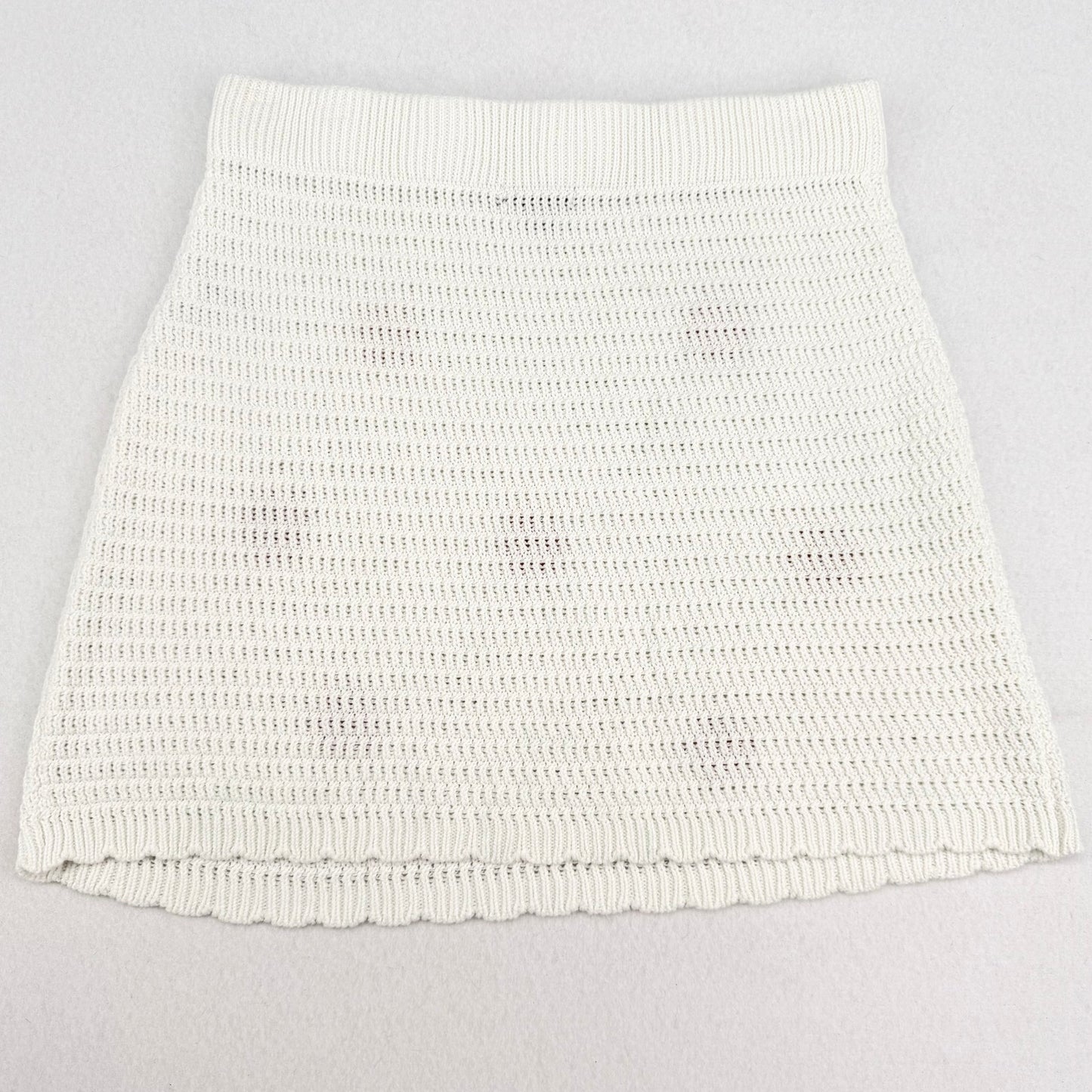 Wild Fable White Crochet Hibiscus Hawaiian Boho Flower Floral Mini Skirt M