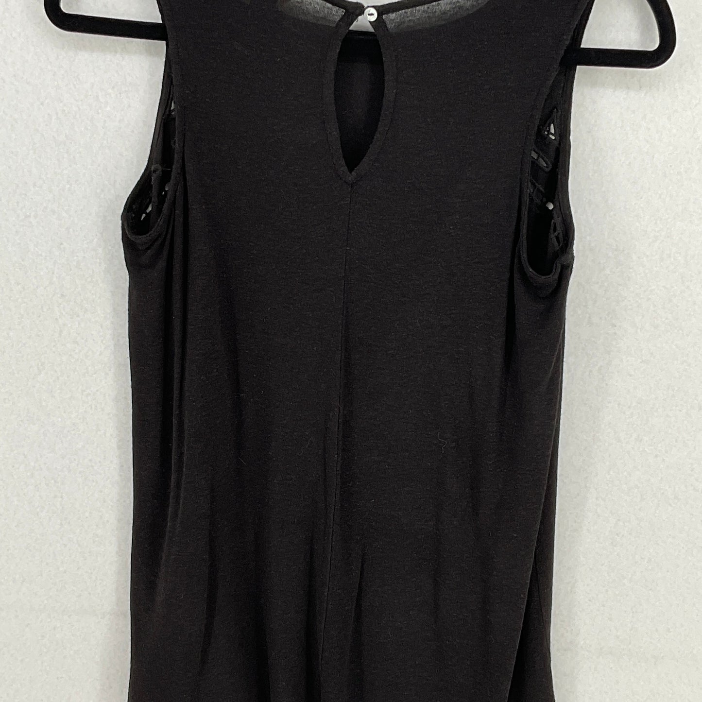 Universal Threads Black Tank w/ Side Cut Outs, back button closure, Women's S