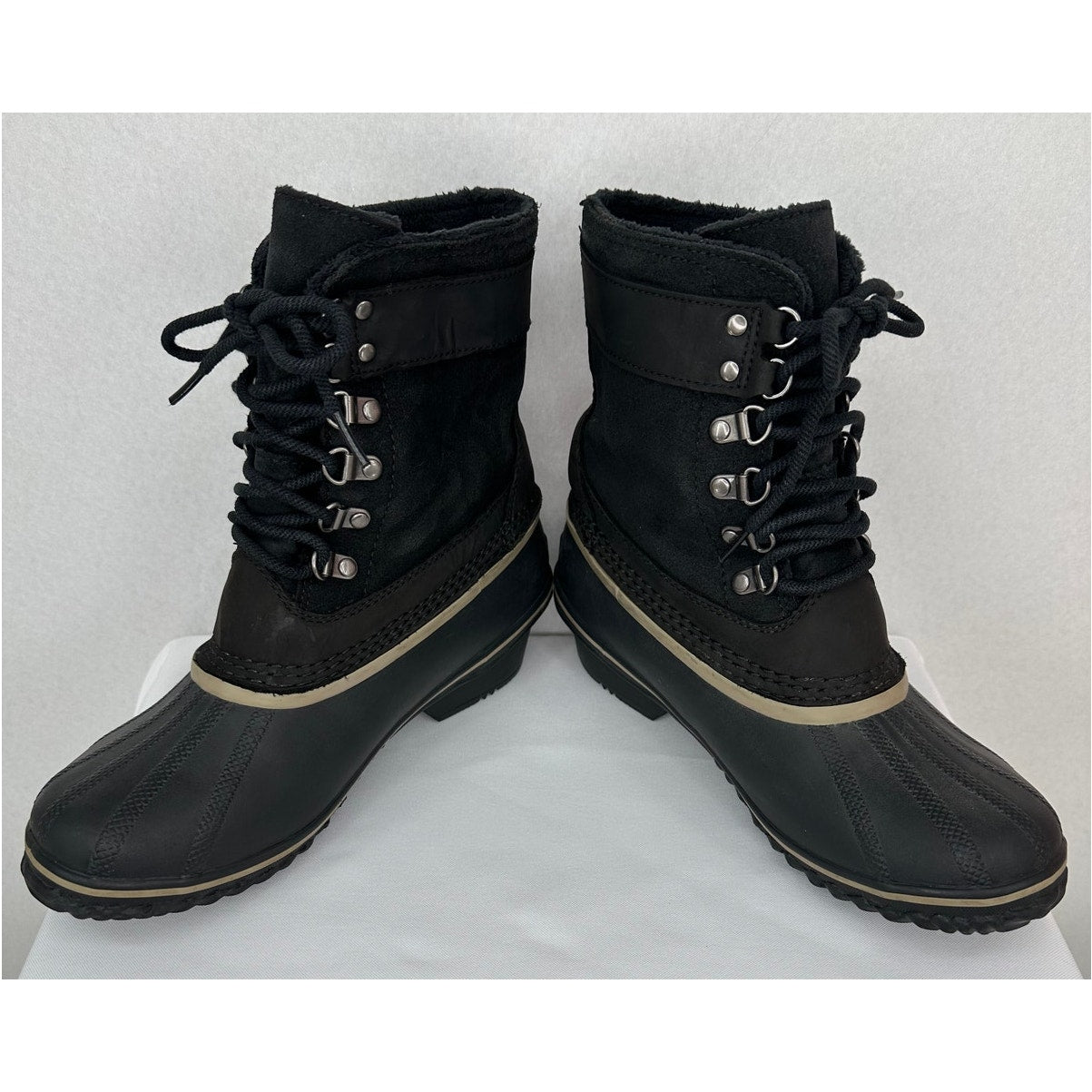 Sorel Winter Fancy Lace II Black Waterproof Boots NL2125-010 Size 8