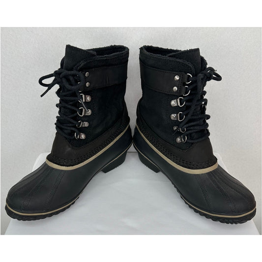 Sorel Winter Fancy Lace II Black Waterproof Boots NL2125-010 Size 8