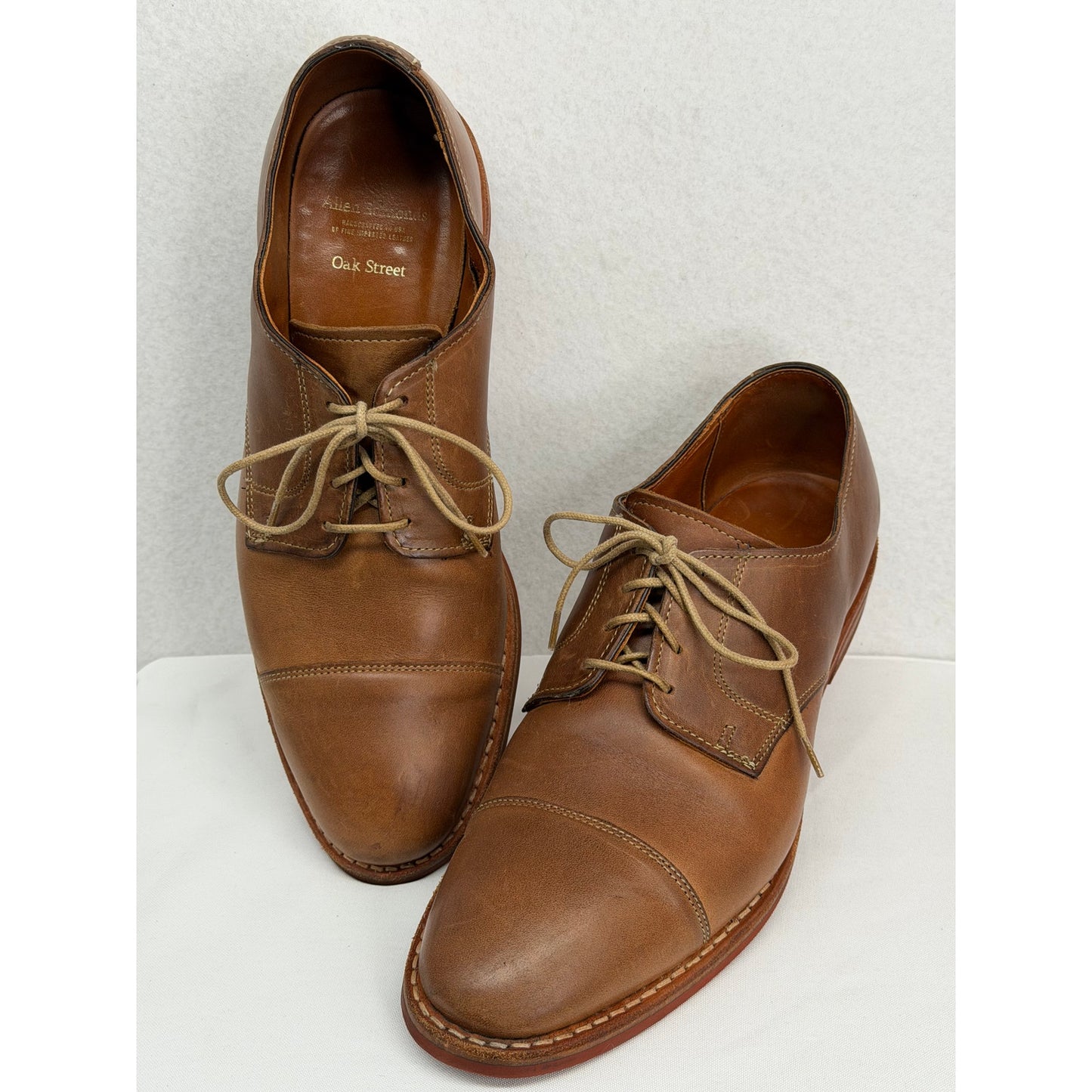Allen Edmonds Cap Toe Derby Oak Street Brown Leather Dainite Rubber Soles 9.5