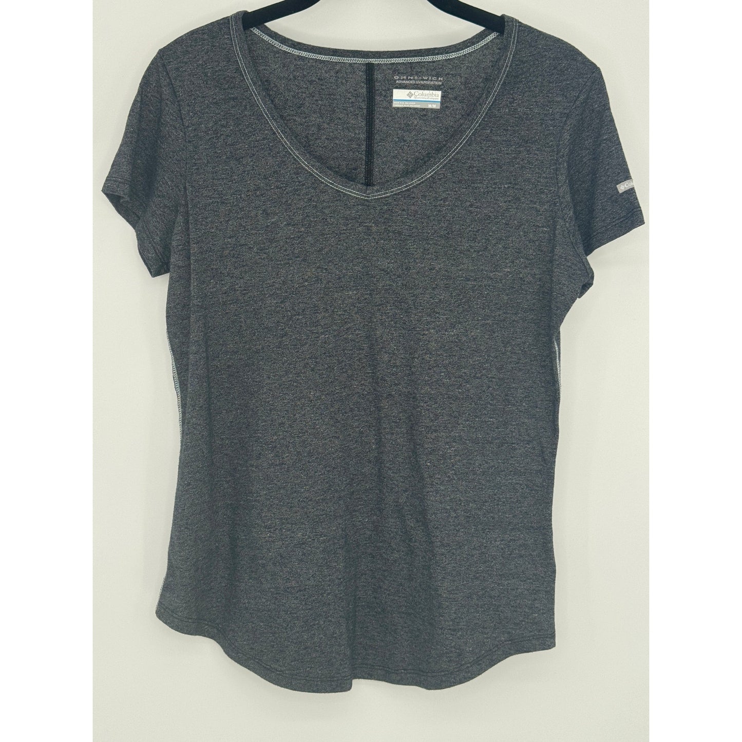 Columbia Willow Beach Omni -Wick Gray Short Sleeve T-Shirt Top Dark Gray M