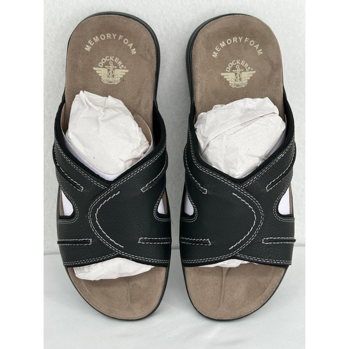 Dockers Sunland Black Sandals Slides Summer Beach Casual 10M