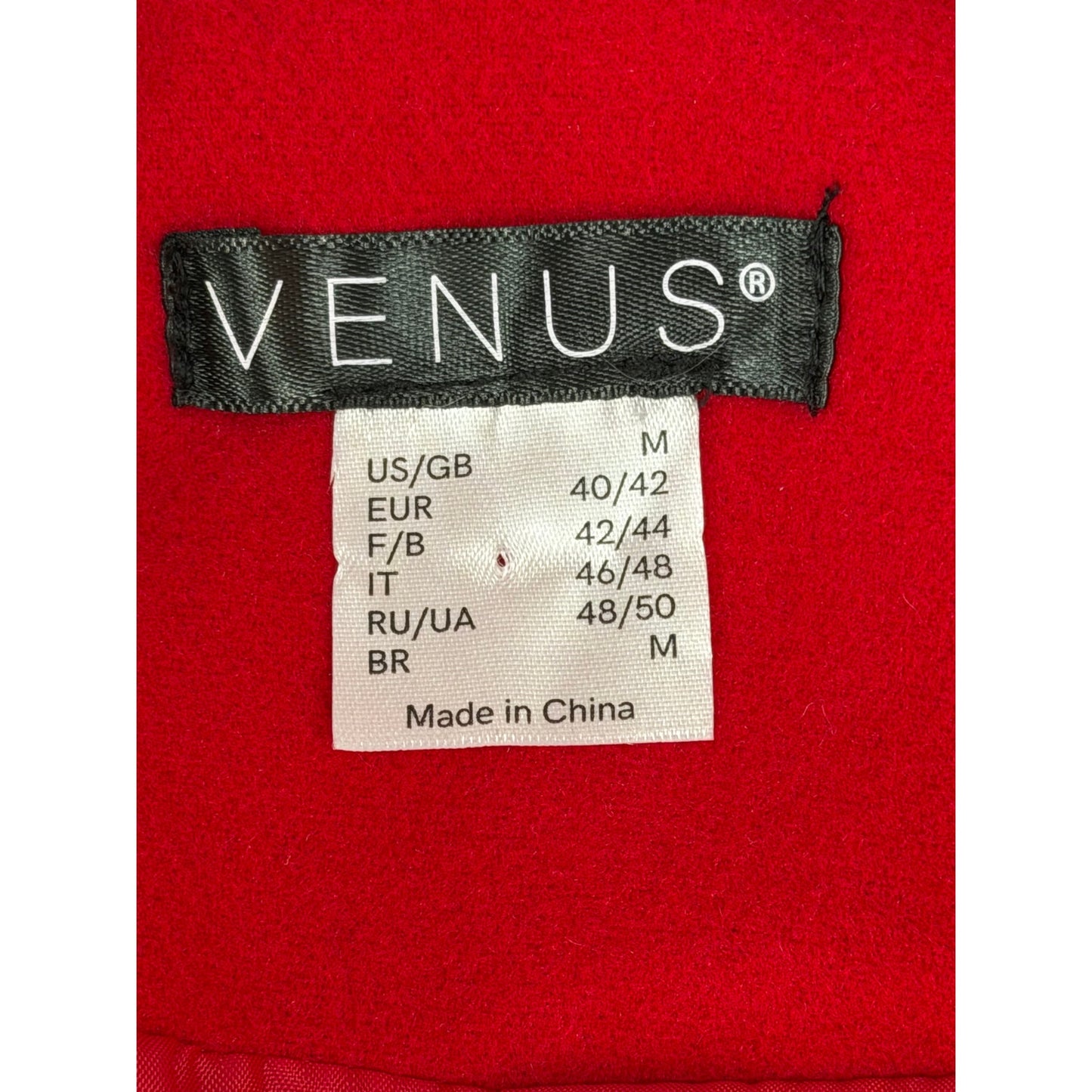 Venus Red Belted Snap Front Lined Winter Trenchcoat Pockets Holiday Faux Wool M