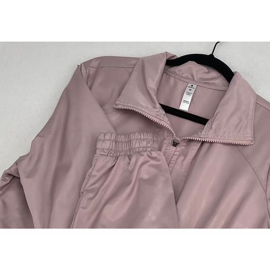Apana Yoga  Lavender Zip Cinch Windbreaker Lightweight Jacket M