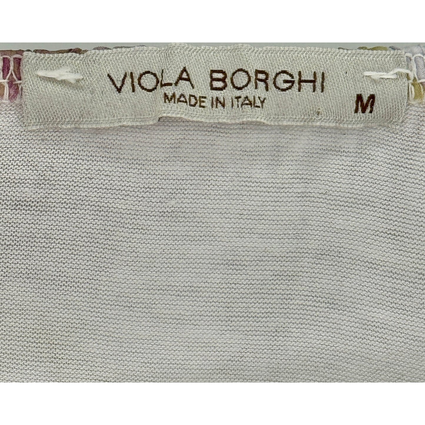 Viola Borghi Sheer Sleeve Blouse Peasant Balloon Hem Top Silk Size M