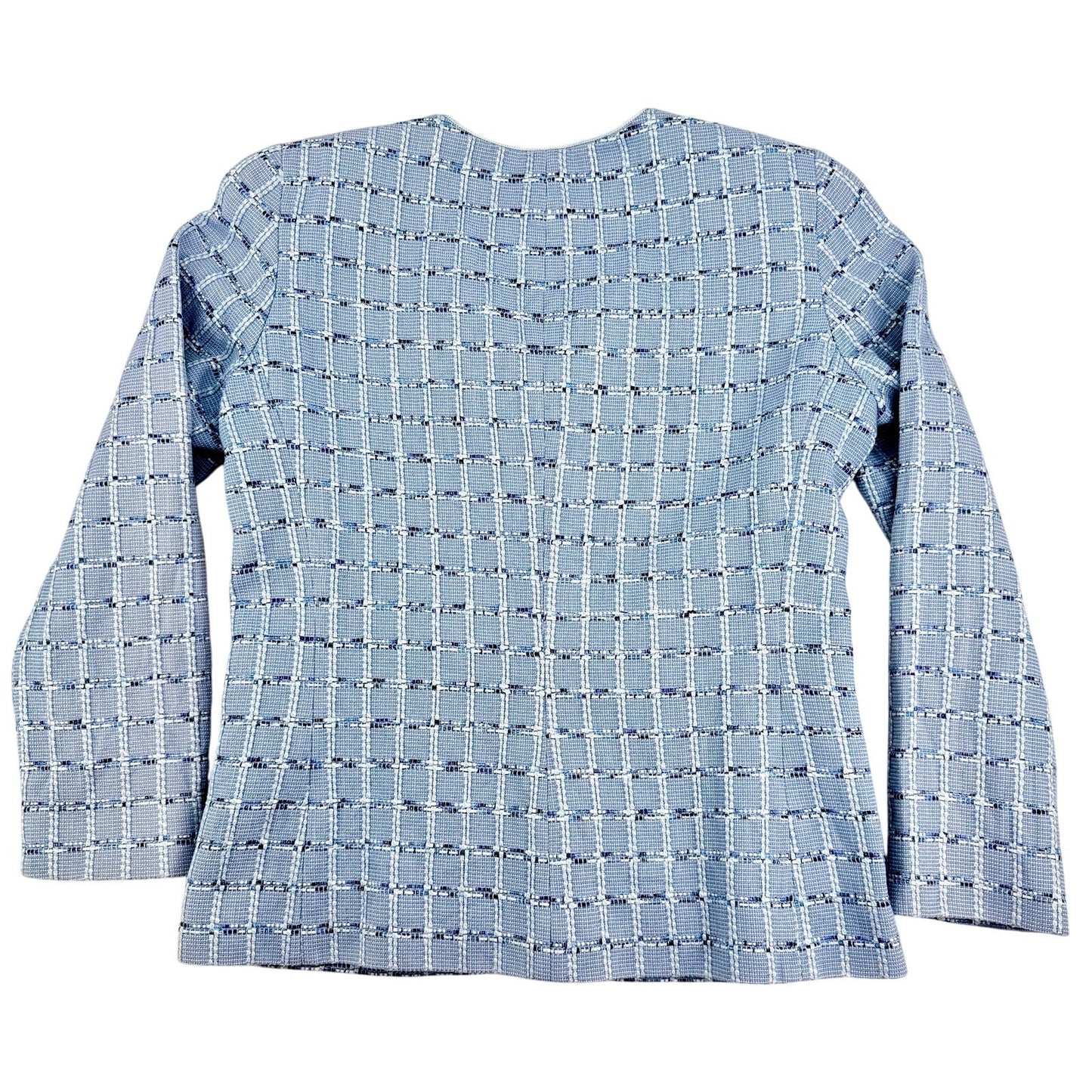 Doncaster Vintage Light Blue Tweed Plaid Business Summer Party Pattern Jacket 8