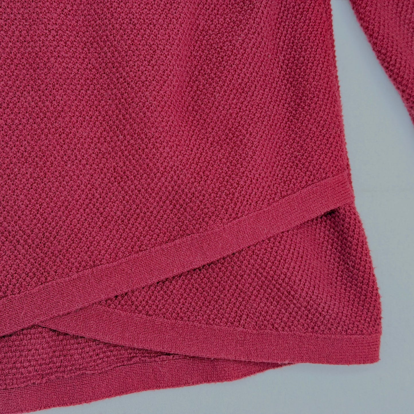 Madewell Waffle Knit Tulip Hem Long Sleeve Burgundy Sweater M