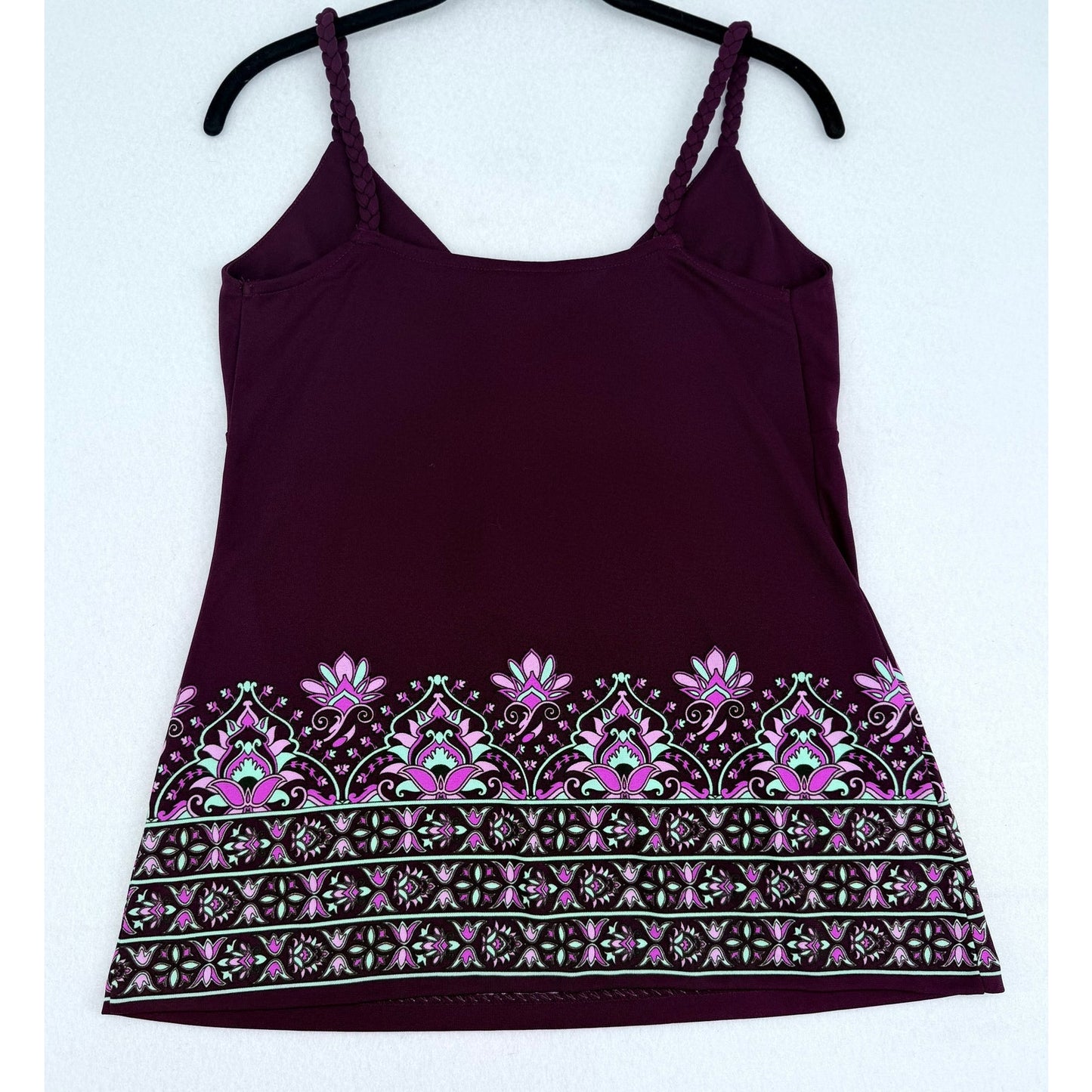 New York & Company Burgundy Sweetheart Neck Halter Top with Floral  Bottom S NWT