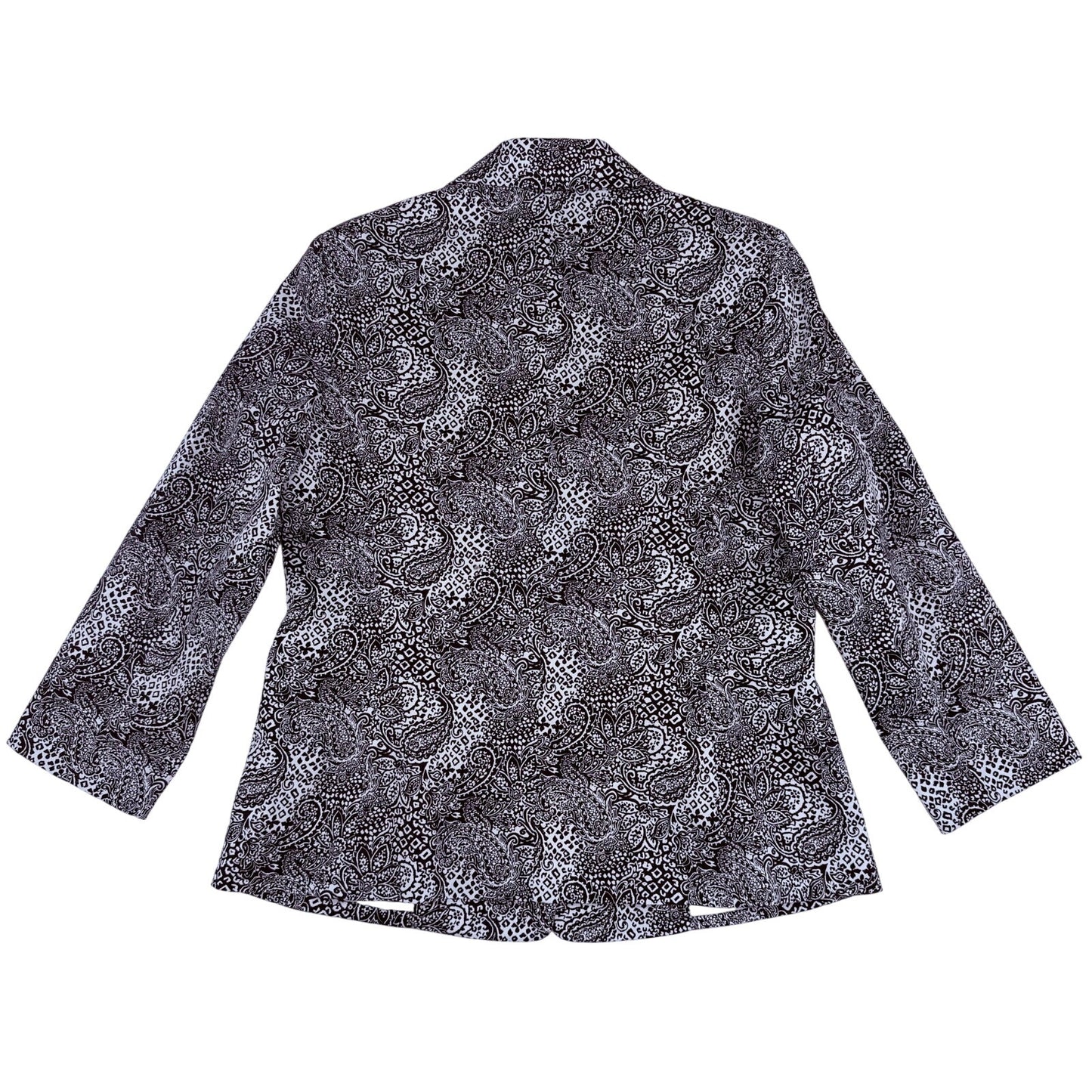 Anne Klein Black and White Paisley Print Blazer Workwear Business Office M