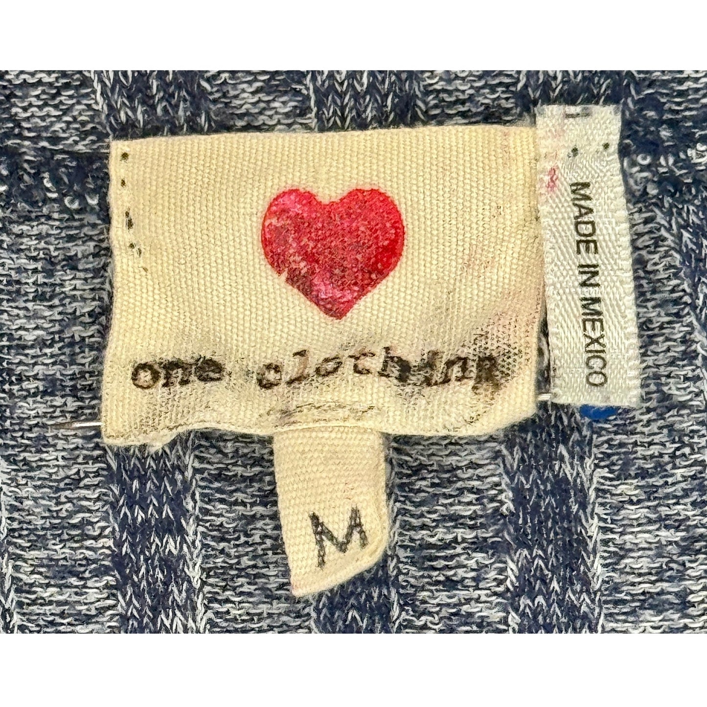 One Love Clothing Blue Stripe Tunic Top Bi-Level Casual Loungewear M